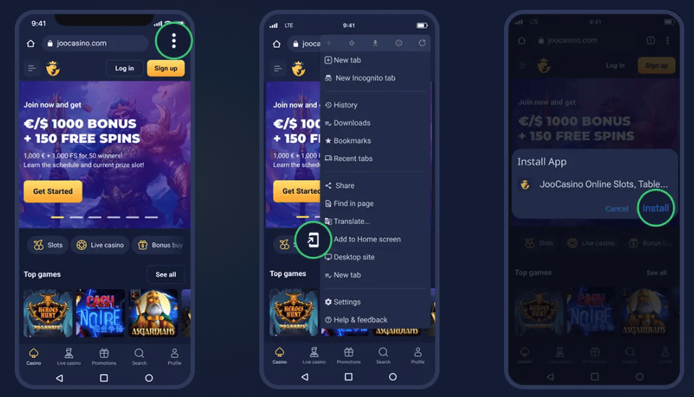 Joo Casino Mobiele App